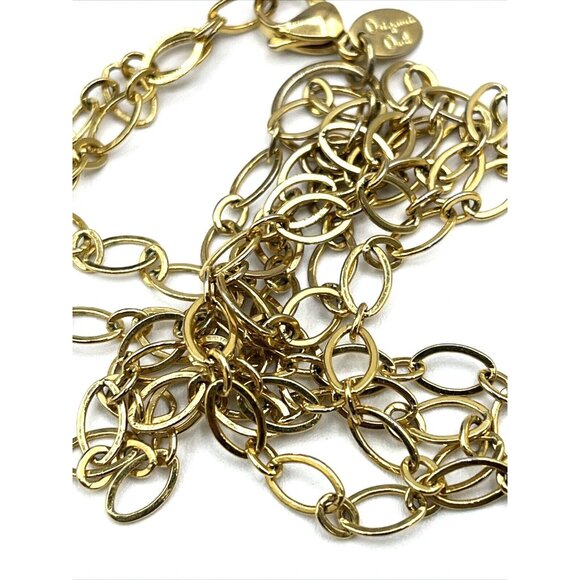 Origami Owl Gold Tone Large Paper Clip Link Double Chain Necklace 16" - Picture 7 of 8